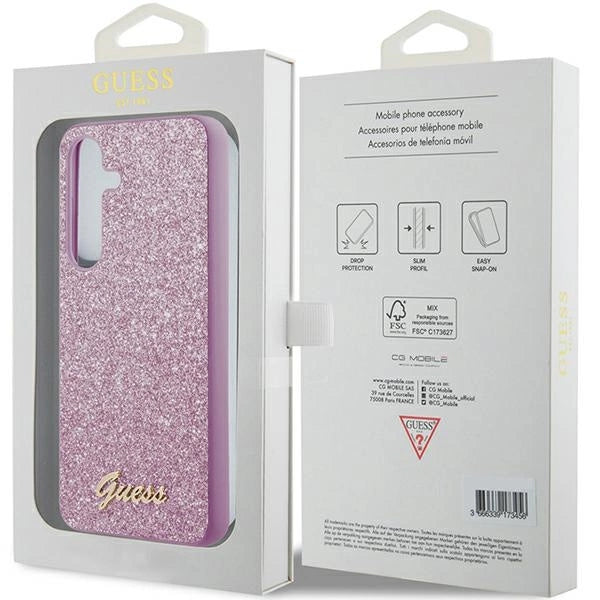 Guess Glitter Script case for Samsung Galaxy S24 - purple_7