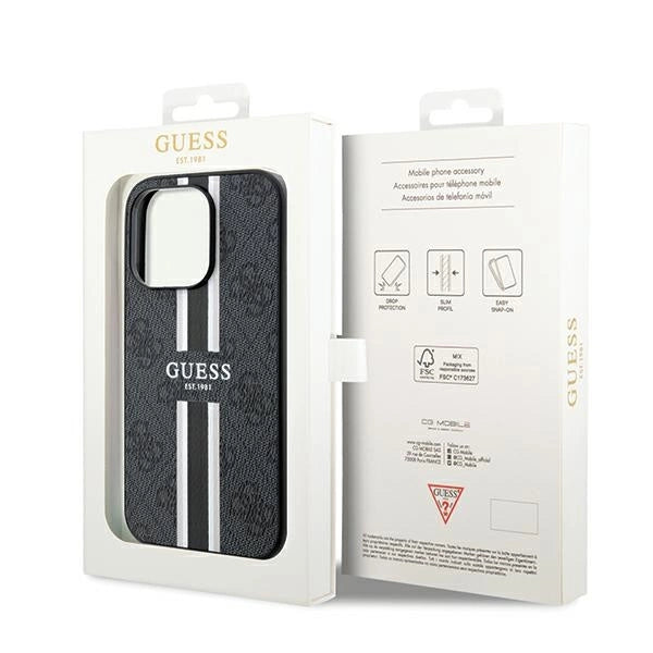 Guess 4G Printed Stripes MagSafe case for iPhone 15 Pro Max - black_7