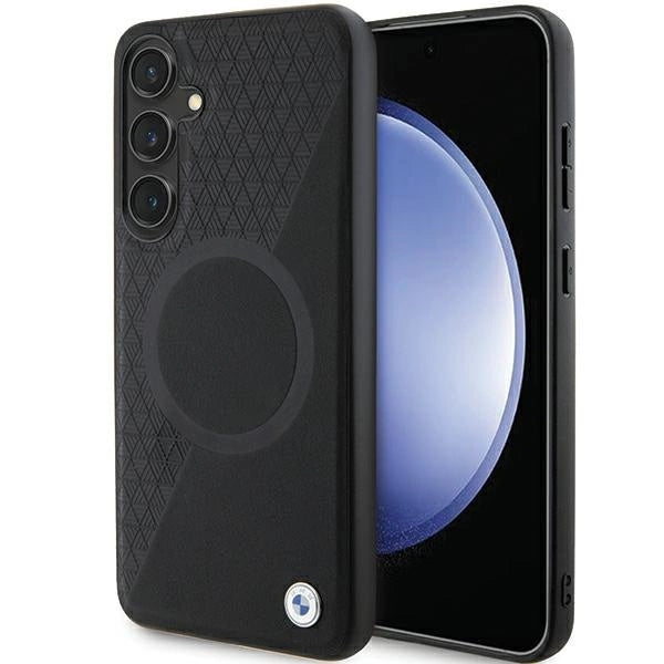 BMW BMHMS24M23RTPK S24+ S926 black/black hardcase Signature Leather Half Textured & Circle MagSafe_0