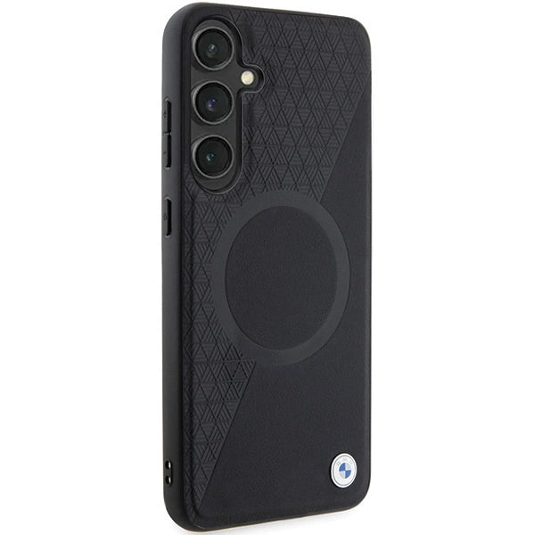 BMW BMHMS24M23RTPK S24+ S926 black/black hardcase Signature Leather Half Textured & Circle MagSafe_3