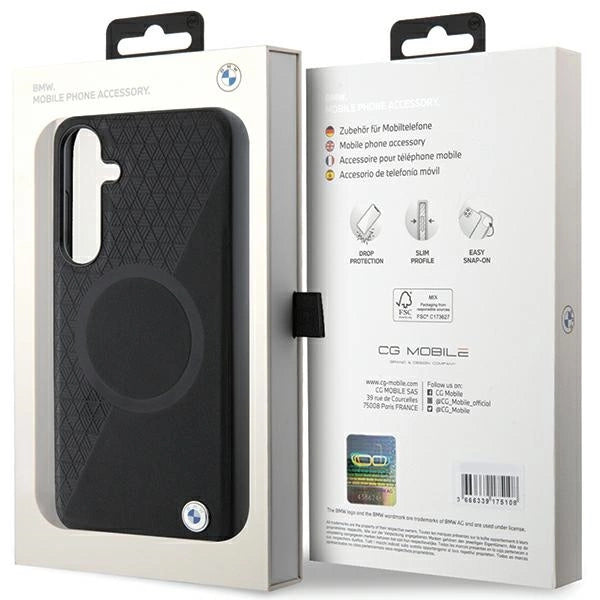 BMW BMHMS24M23RTPK S24+ S926 black/black hardcase Signature Leather Half Textured & Circle MagSafe_7