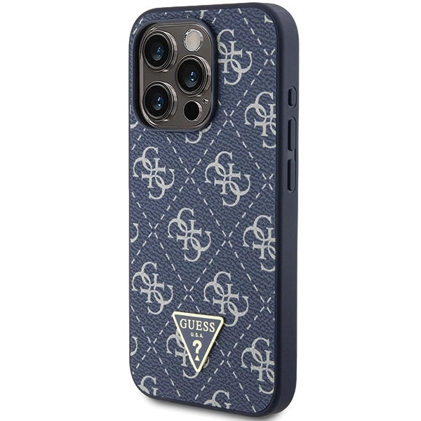 Guess 4G Triangle Metal Logo case for iPhone 15 Pro - blue_1