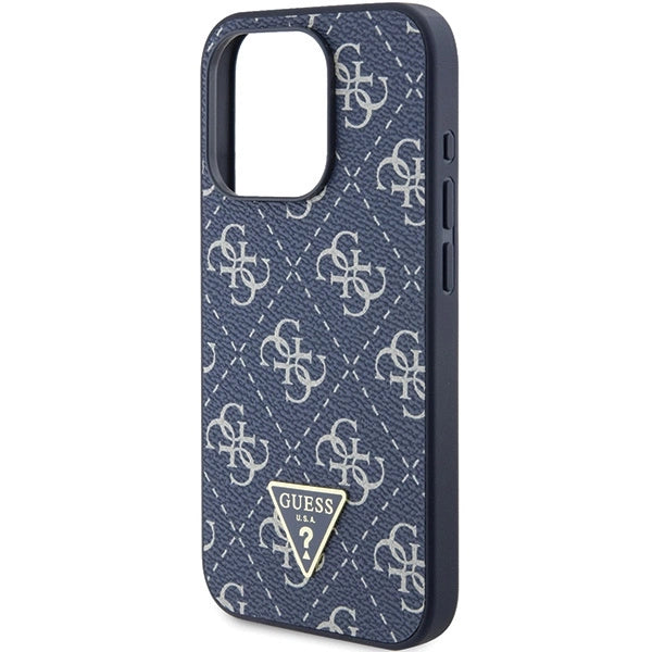Guess 4G Triangle Metal Logo case for iPhone 15 Pro - blue_5