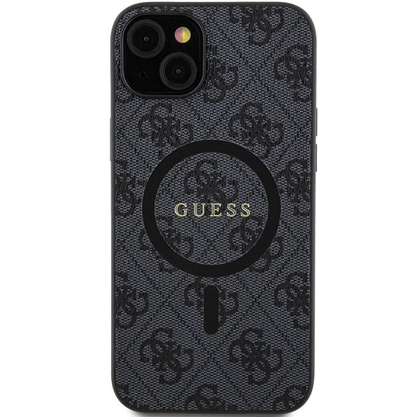 Guess 4G Collection Leather Metal Logo MagSafe Case for iPhone 14/15/13 - Black_2