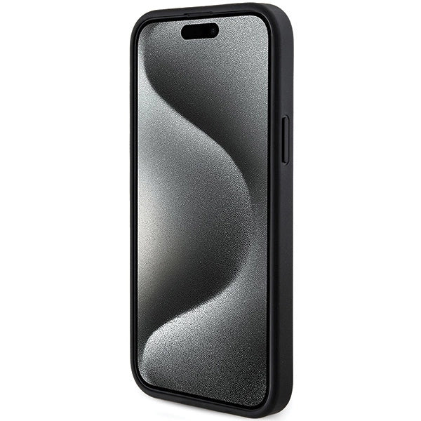Guess 4G Collection Leather Metal Logo MagSafe Case for iPhone 14/15/13 - Black_4