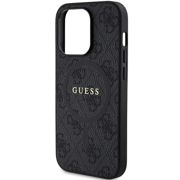 Guess 4G Collection Leather Metal Logo MagSafe Case for iPhone 14 Pro Max - Black_5