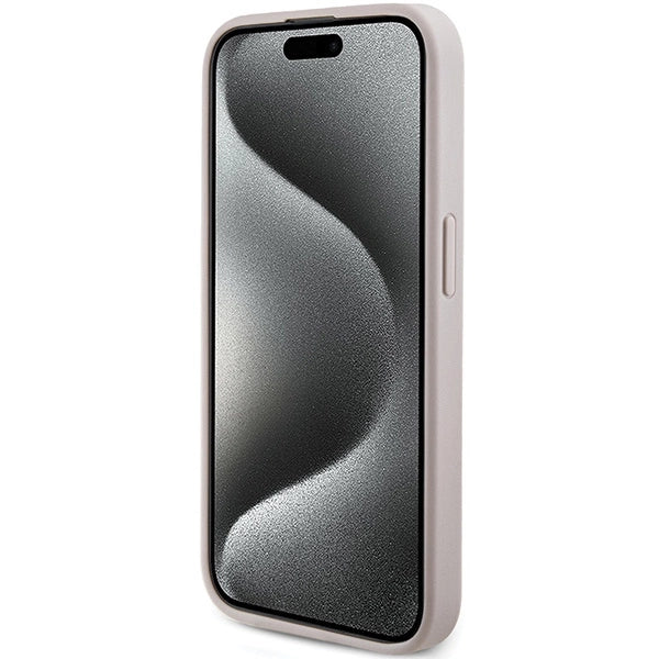 Guess 4G Collection Leather Metal Logo MagSafe Case for iPhone 14 Pro Max - Pink_4