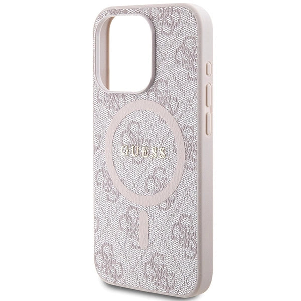 Guess 4G Collection Leather Metal Logo MagSafe Case for iPhone 14 Pro Max - Pink_5