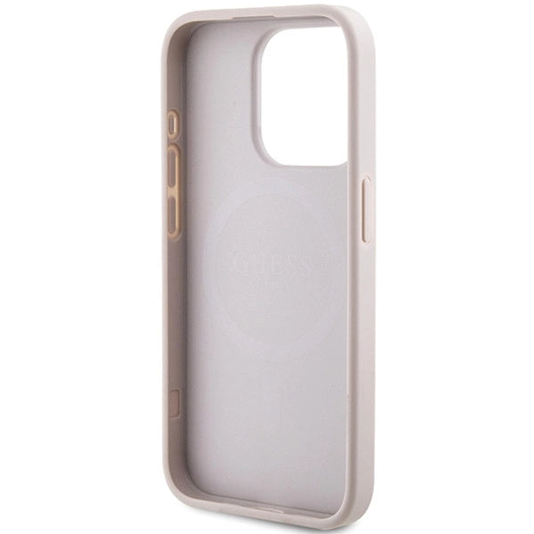 Guess 4G Collection Leather Metal Logo MagSafe Case for iPhone 14 Pro Max - Pink_6