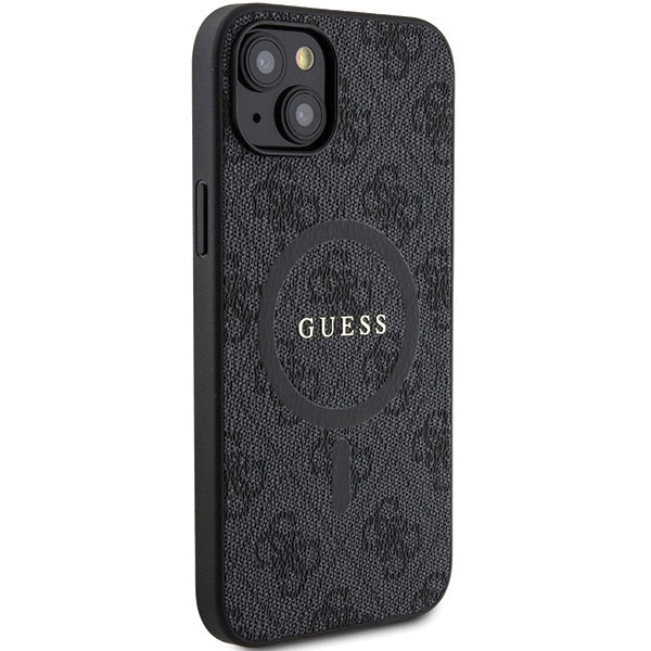 Guess 4G Collection Leather Metal Logo MagSafe Case for iPhone 15/14/13 - Black_3