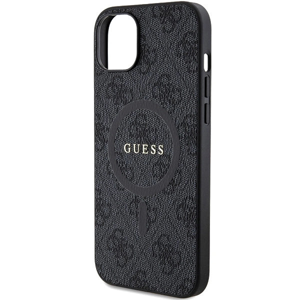 Guess 4G Collection Leather Metal Logo MagSafe Case for iPhone 15/14/13 - Black_5