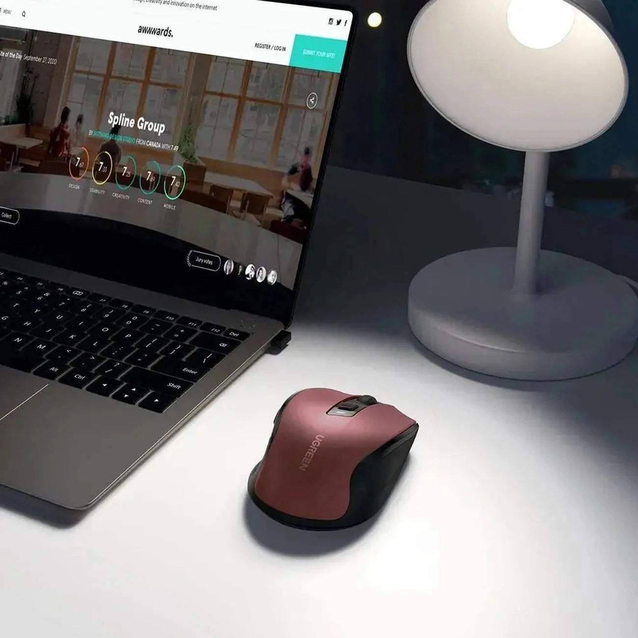 Ugreen MU006 wireless optical mouse USB 2.4GHz / Bluetooth 5.0 4000 DPI - red_6