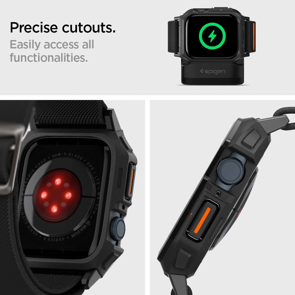 Spigen Lite Fit Pro Case with Strap for Apple Watch 4 / 5 / 6 / 7 / 8 / 9 / SE (44 / 45 mm) - Matte Black_12