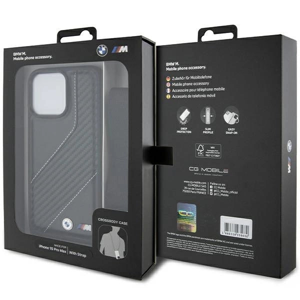 BMW M Edition Carbon Stripe & Strap case for iPhone 15 Pro - black_6