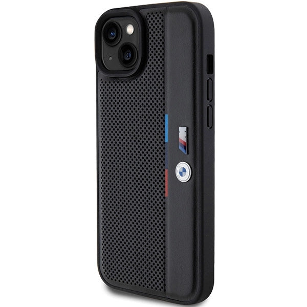 BMW Perforated Tricolor Line case for iPhone 15 Plus / 14 Plus - black_1