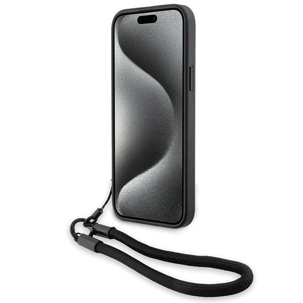 BMW Signature Leather Wordmark Cord case for iPhone 15 Plus / 14 Plus - black_3