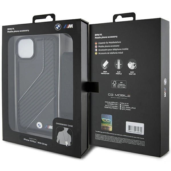 BMW M Edition Carbon Stripe & Strap case for iPhone 15 / 14 / 13 - black_6