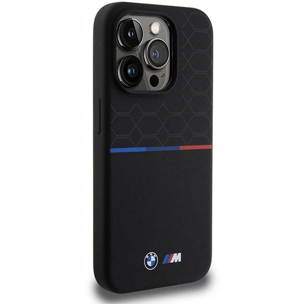 BMW M Silicone Pattern MagSafe case for iPhone 15 Pro - black_3