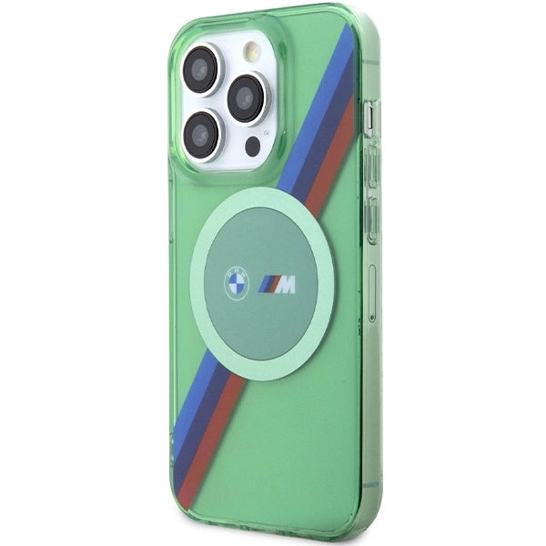 BMW M Tricolor Stripes MagSafe case for iPhone 15 Pro - green_1