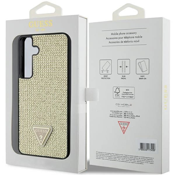 Guess Rhinestone Triangle case for Samsung Galaxy S24 - gold_7