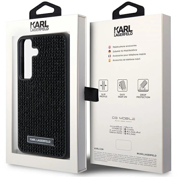Karl Lagerfeld Rhinestone Metal Logo case for Samsung Galaxy S24 - black_7