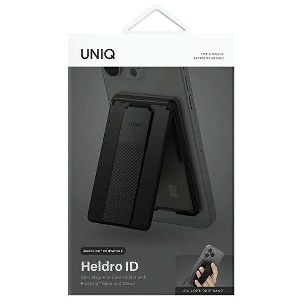 Uniq Heldro ID magnetic wallet with support and band - black_9