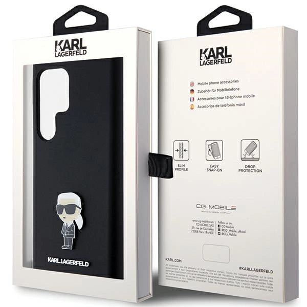 Karl Lagerfeld Silicone Ikonik Metal Pin case for Samsung Galaxy S23 Ultra - black_7