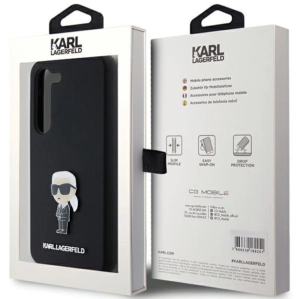 Karl Lagerfeld Silicone Ikonik Metal Pin case for Samsung Galaxy S23+ - black_7