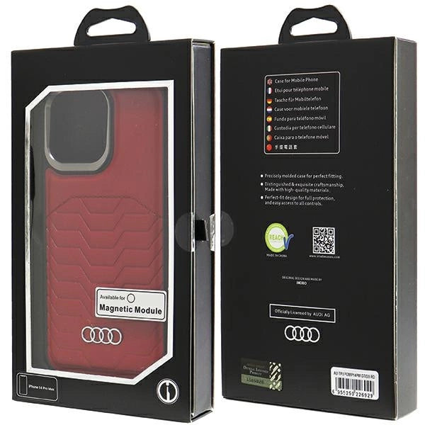 Audi Synthetic Leather case with MagSafe for iPhone 14 Pro Max - red_6