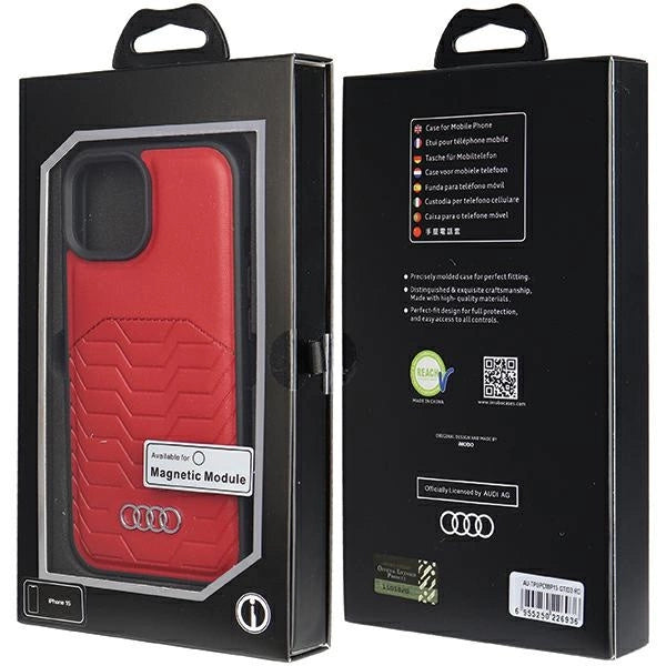 Audi Synthetic Leather case with MagSafe for iPhone 15 / 14 / 13 - red_6