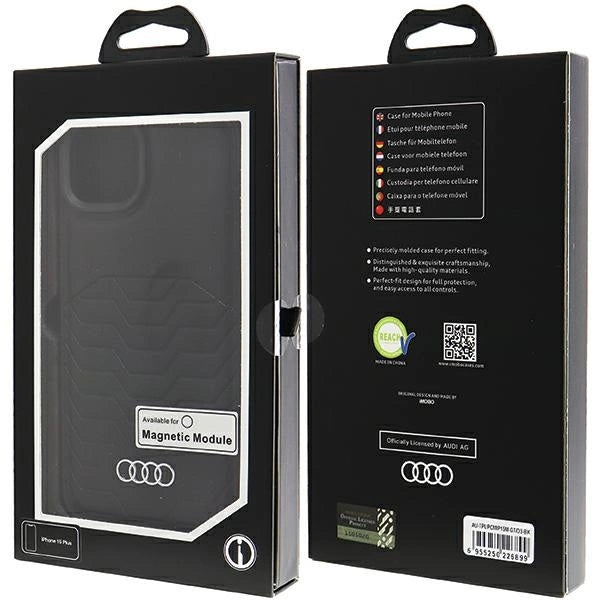 Audi Synthetic Leather Case with MagSafe for iPhone 15 Plus / 14 Plus - Black_6