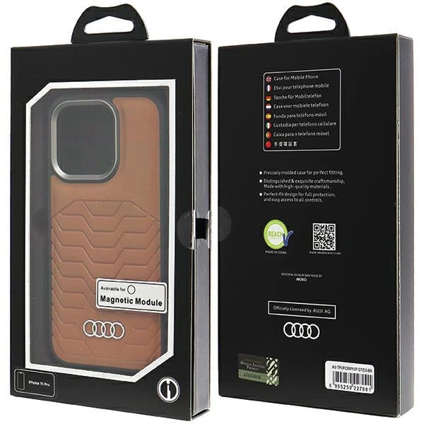 Audi Synthetic Leather case with MagSafe for iPhone 15 Pro - brown_6