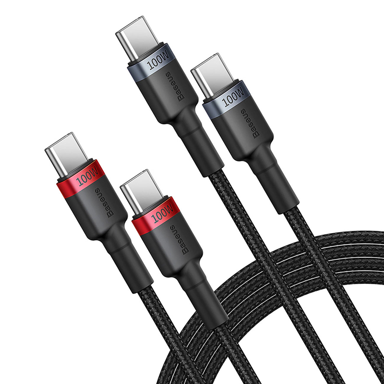 Baseus Cafule USB-C / USB-C cable 100W 1 m - red-black and black-gray (2 pcs.)_2