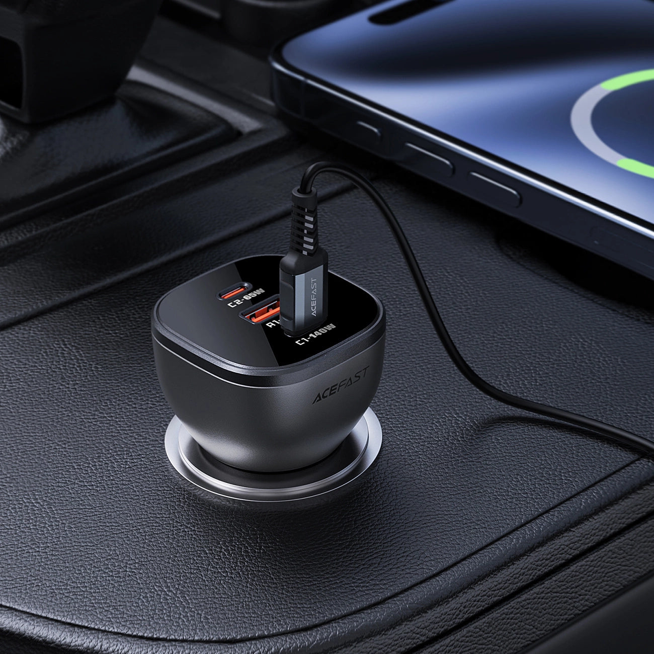 Acefast B14 car charger 165W 2x USB-C 1x USB-A - black_5