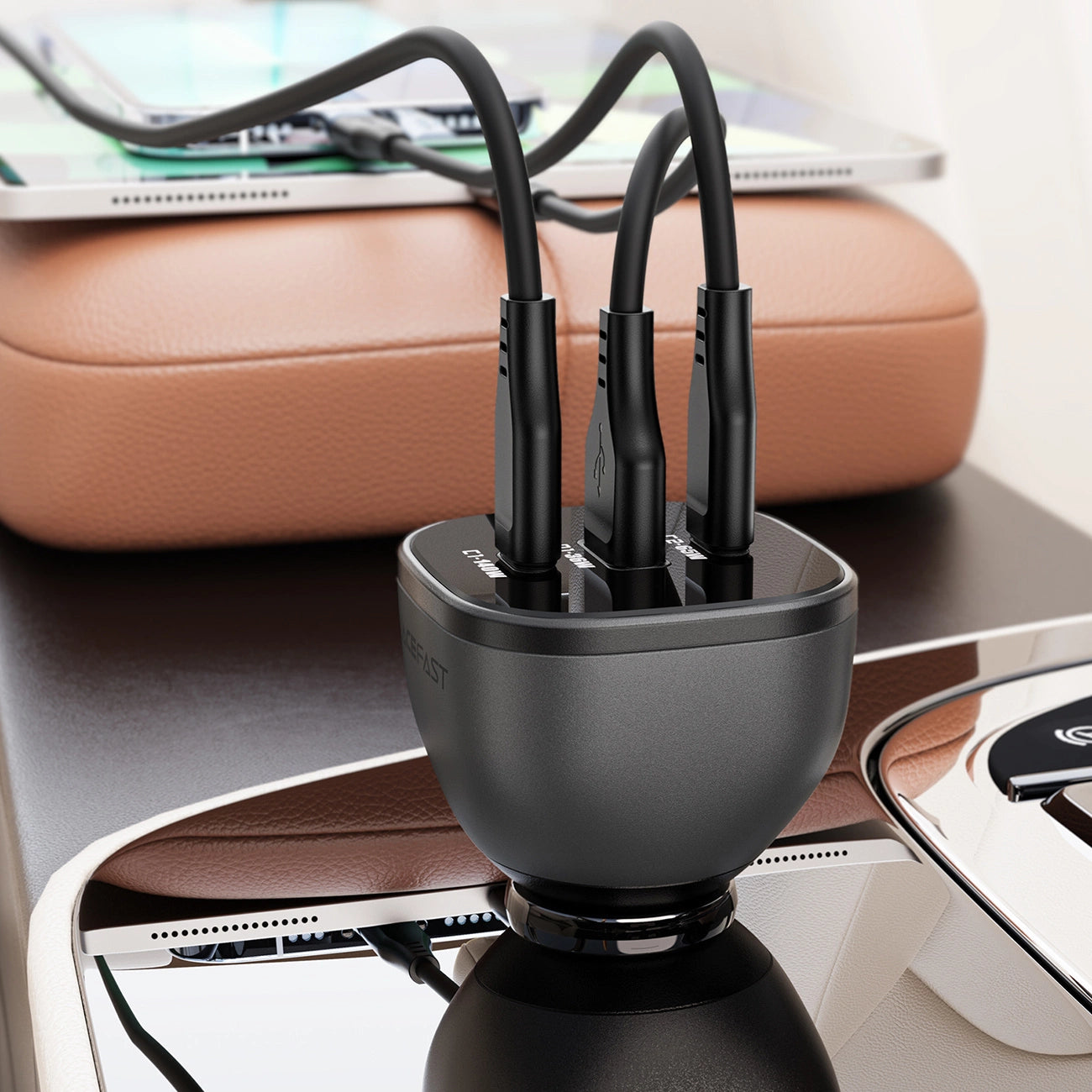 Acefast B14 car charger 165W 2x USB-C 1x USB-A - black_6