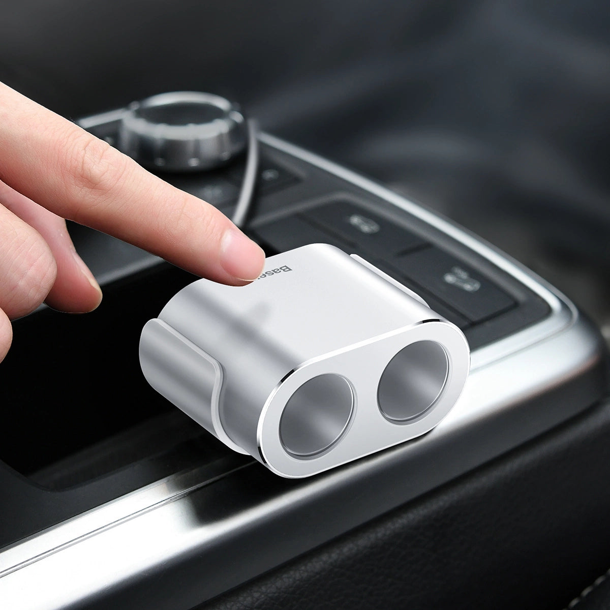 Baseus CRDYQ-0S splitter 2x cigarette lighter socket 80W 2x USB-A 3.1A - silver_5