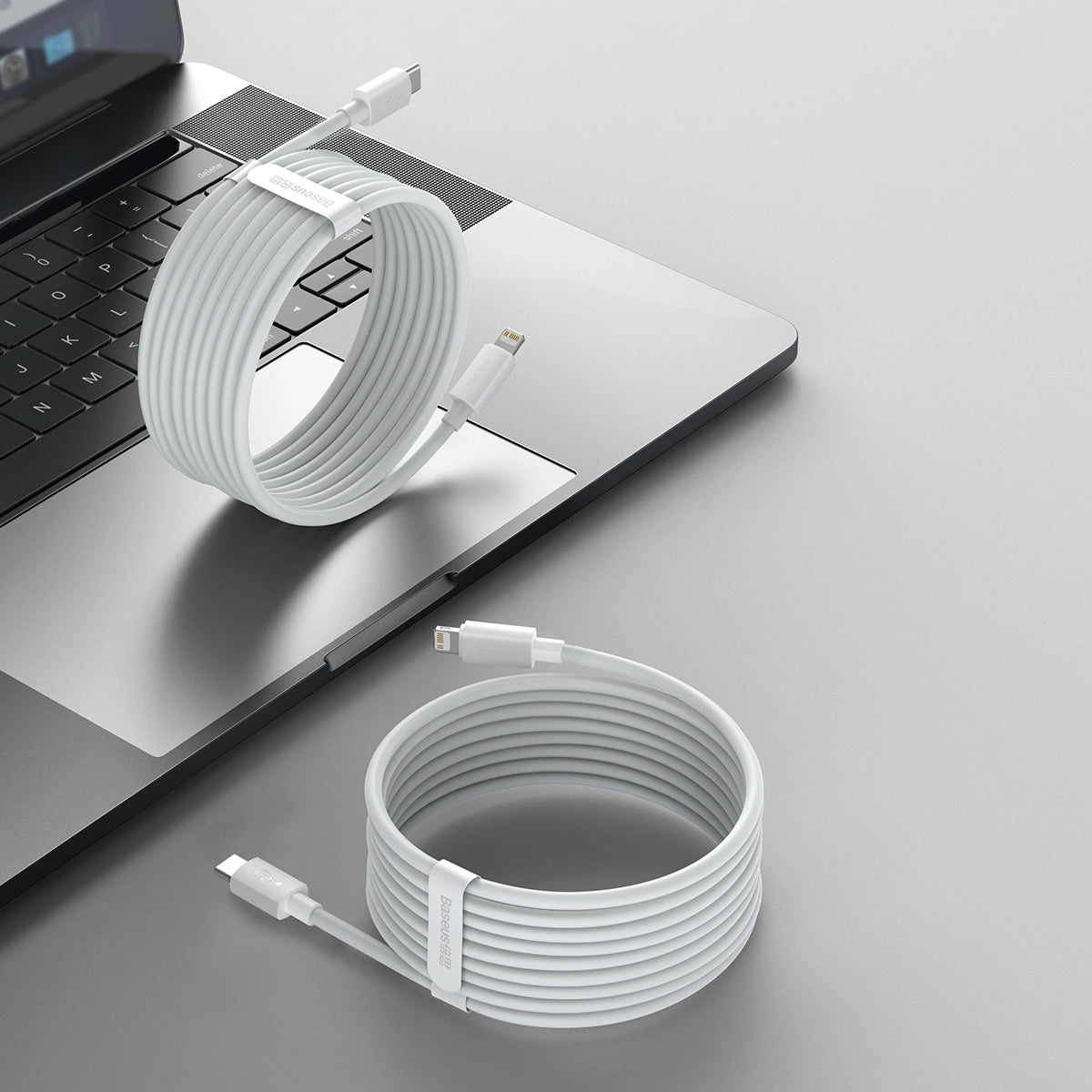 Baseus Simple Wisdom Data Cable Kit USB-C to Lightning PD 20W (2PCS/Set) 1.5m White_20