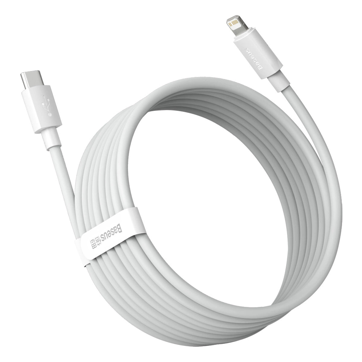 Baseus Simple Wisdom Data Cable Kit USB-C to Lightning PD 20W (2PCS/Set) 1.5m White_6