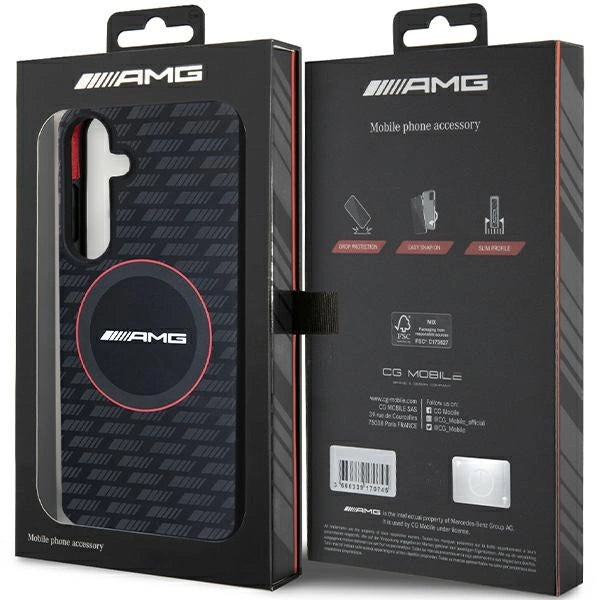 AMG Silicone Carbon Pattern MagSafe case for Samsung Galaxy S24+ - black_7