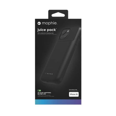 Mophie Juice Pack case for iPhone 15 with built-in 2400 mAh power bank - black_1
