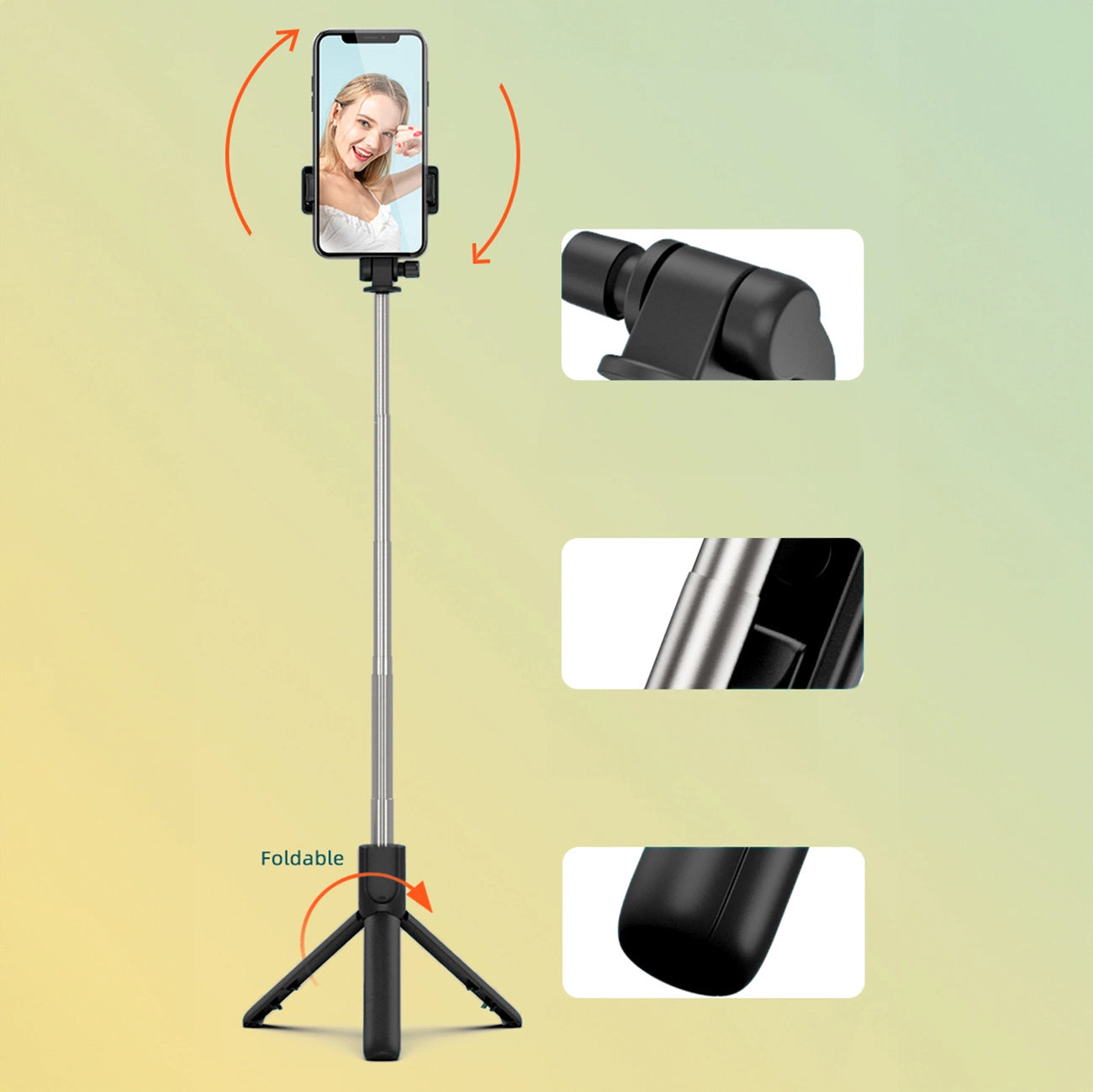 Selfie stick WRY1S telescopic tripod 0.7m for phone - black_12