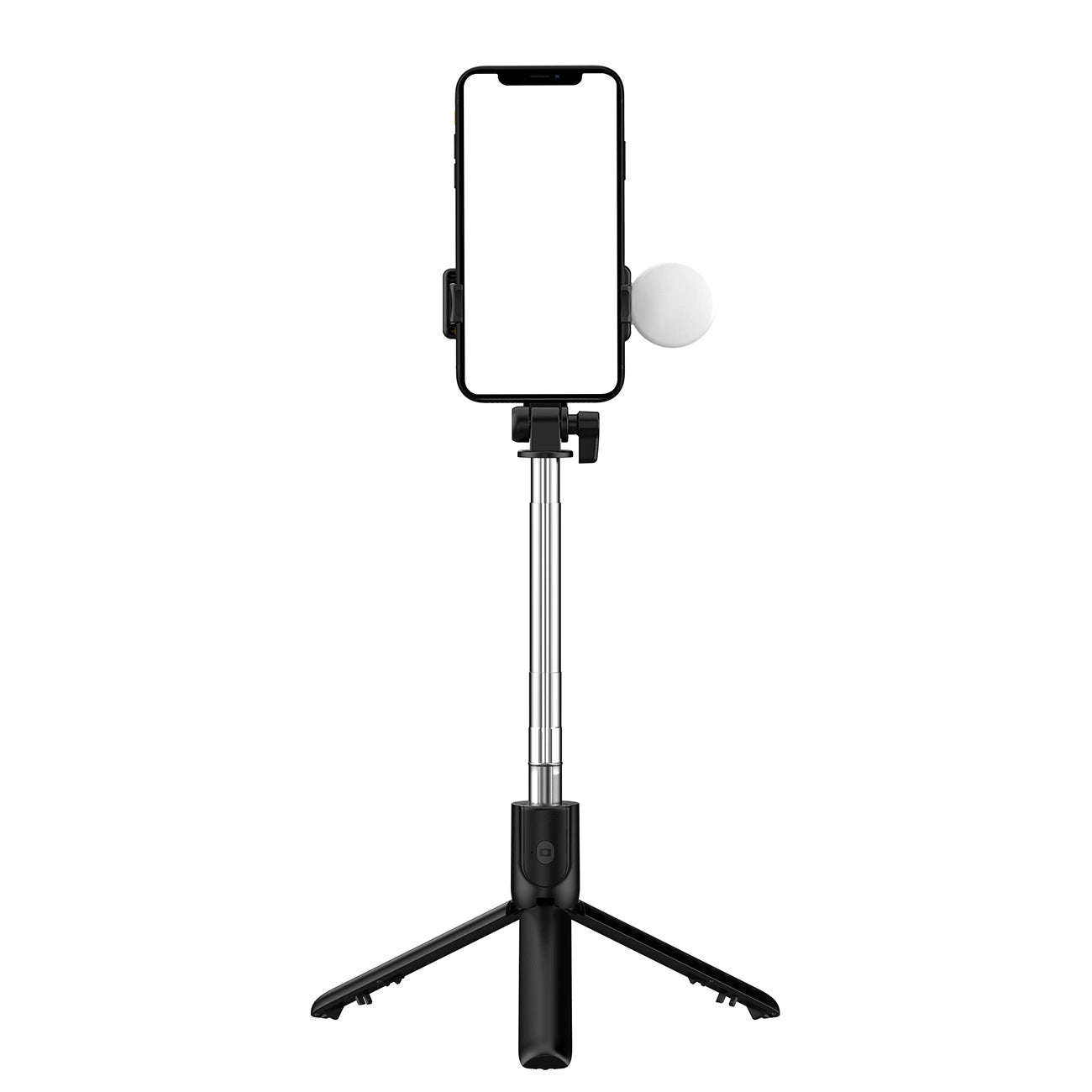 Selfie stick WR1YXS telescopic tripod 0.71m with round lamp - black_1