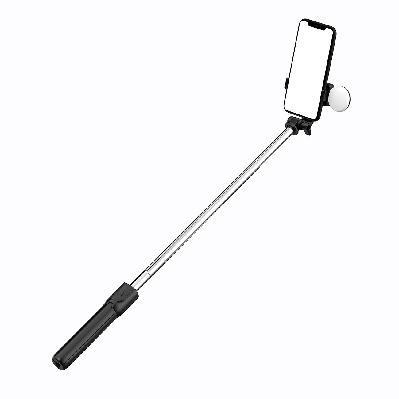 Selfie stick WR1YXS telescopic tripod 0.71m with round lamp - black_0