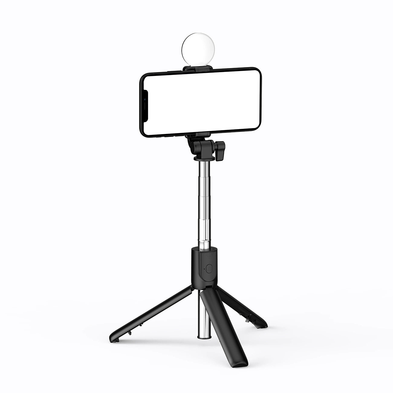 Selfie stick WR1YXS telescopic tripod 0.71m with round lamp - black_3