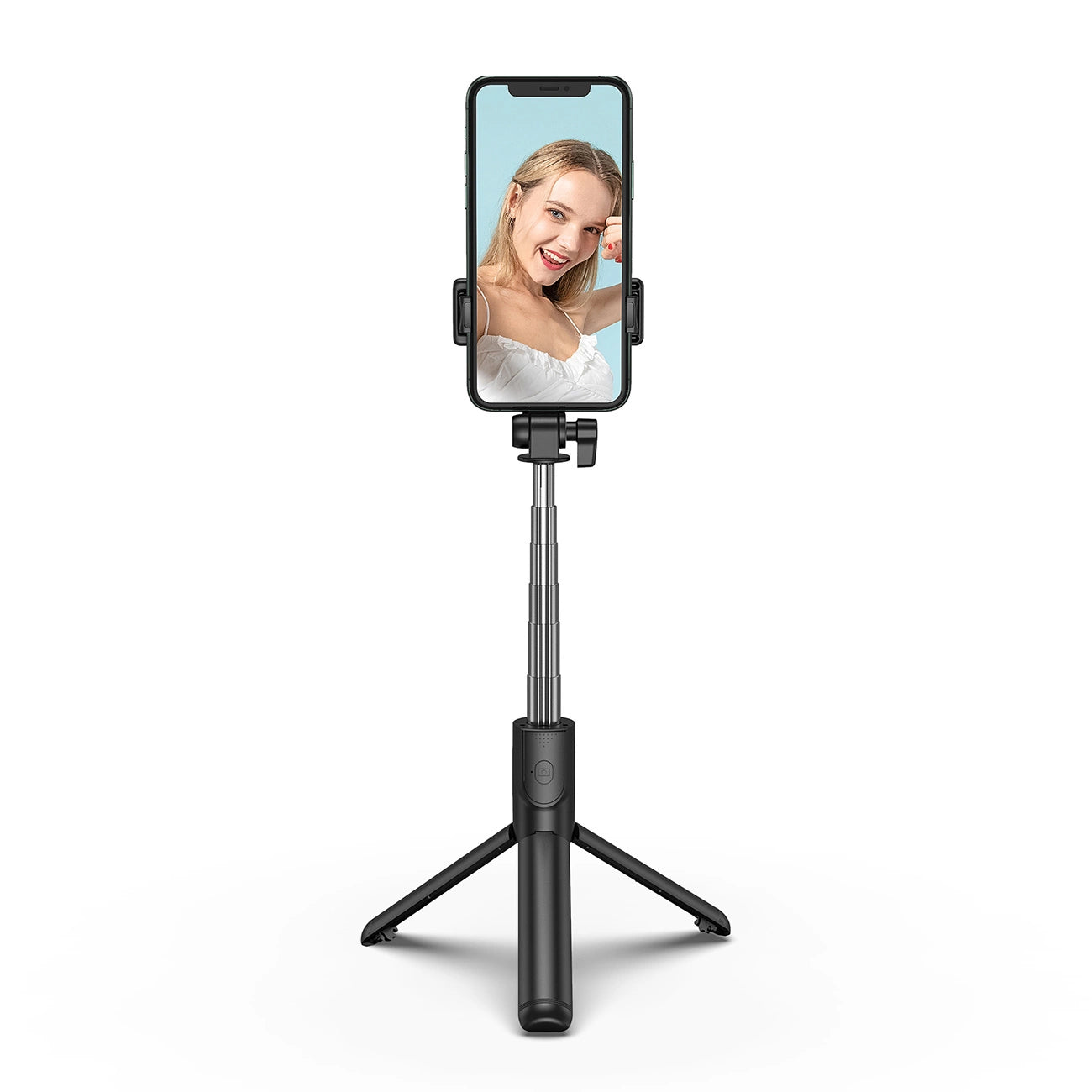 Selfie stick WHS1Y telescopic tripod 1m with phone holder - black_2