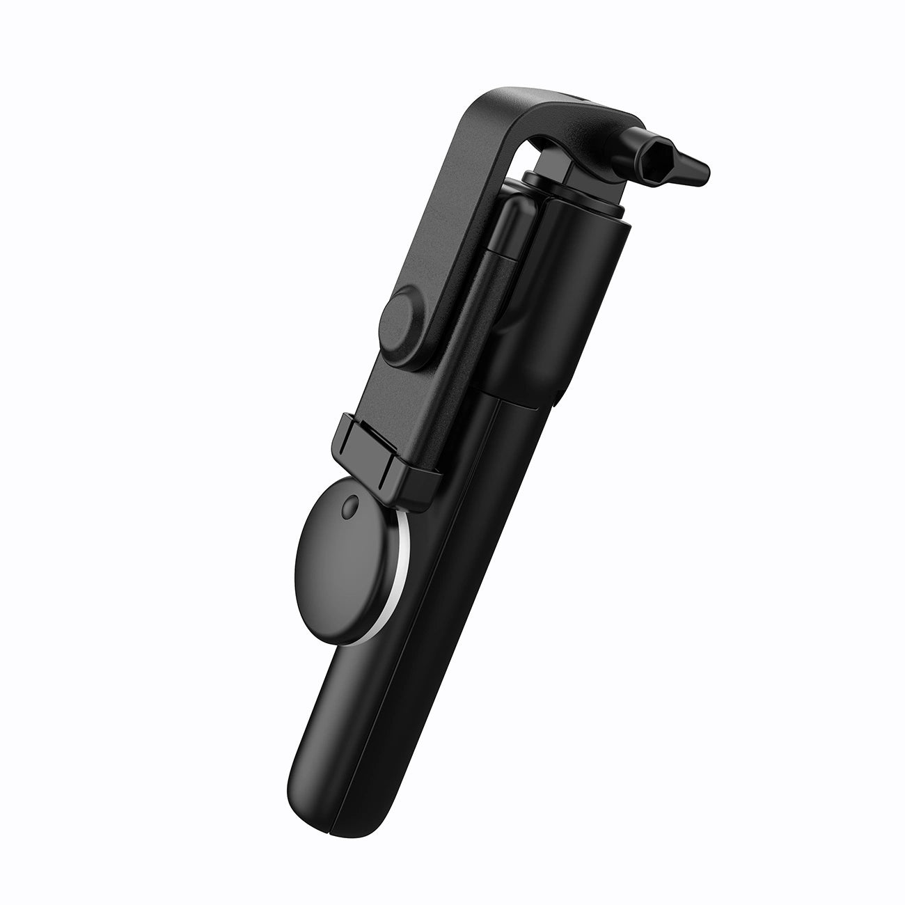 Selfie stick WH1YXS telescopic tripod 1m with round lamp and phone holder - black_6