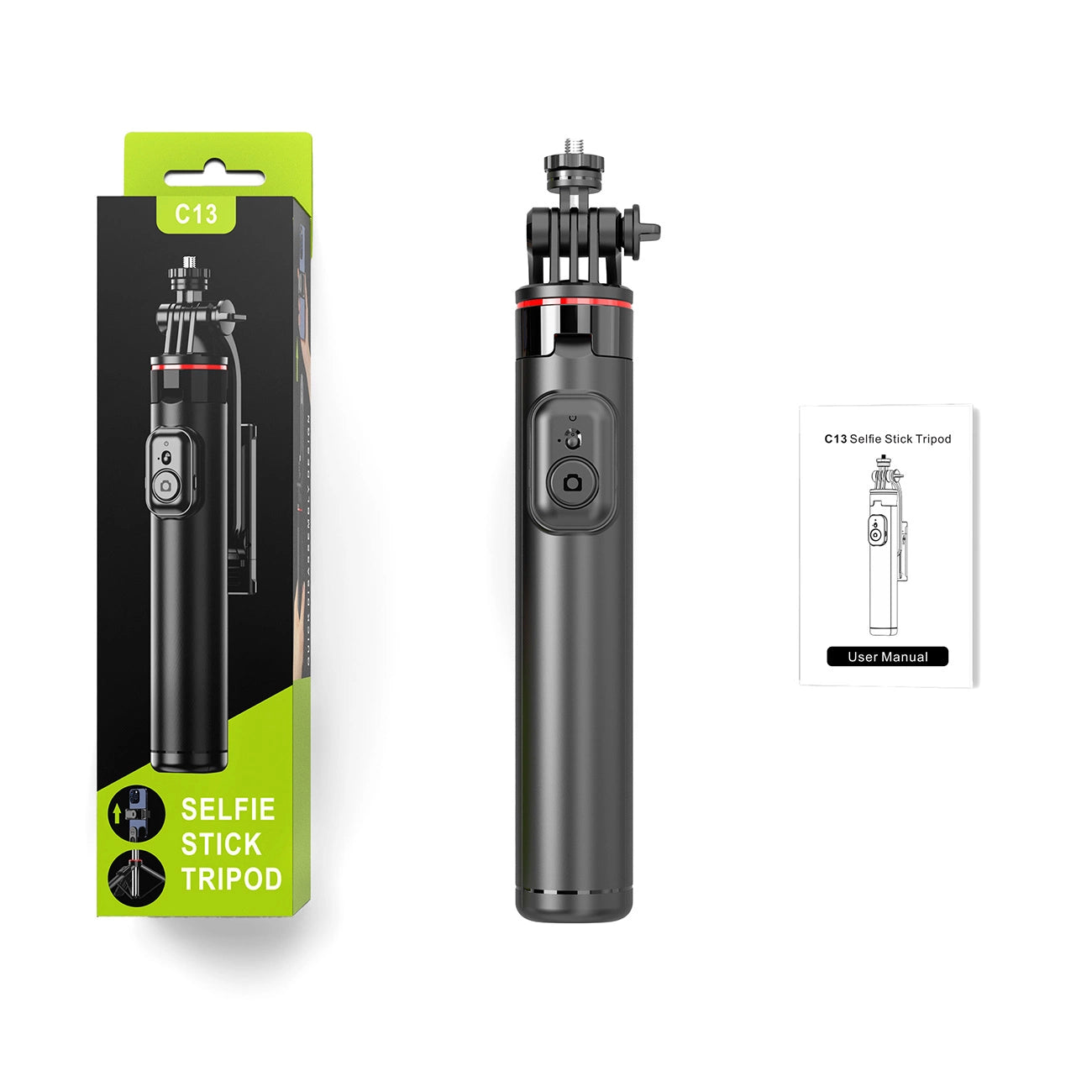 Selfie stick WC1Y3S telescopic tripod 1.3m with phone holder - black_12