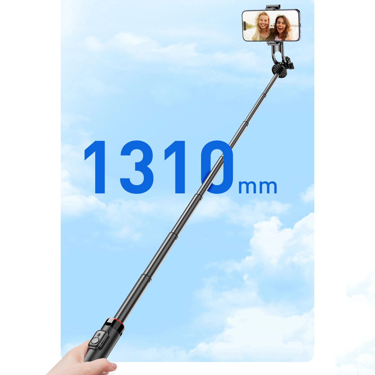 Selfie stick WC1Y2S 1.3m aluminum alloy telescopic tripod with phone holder - black_11