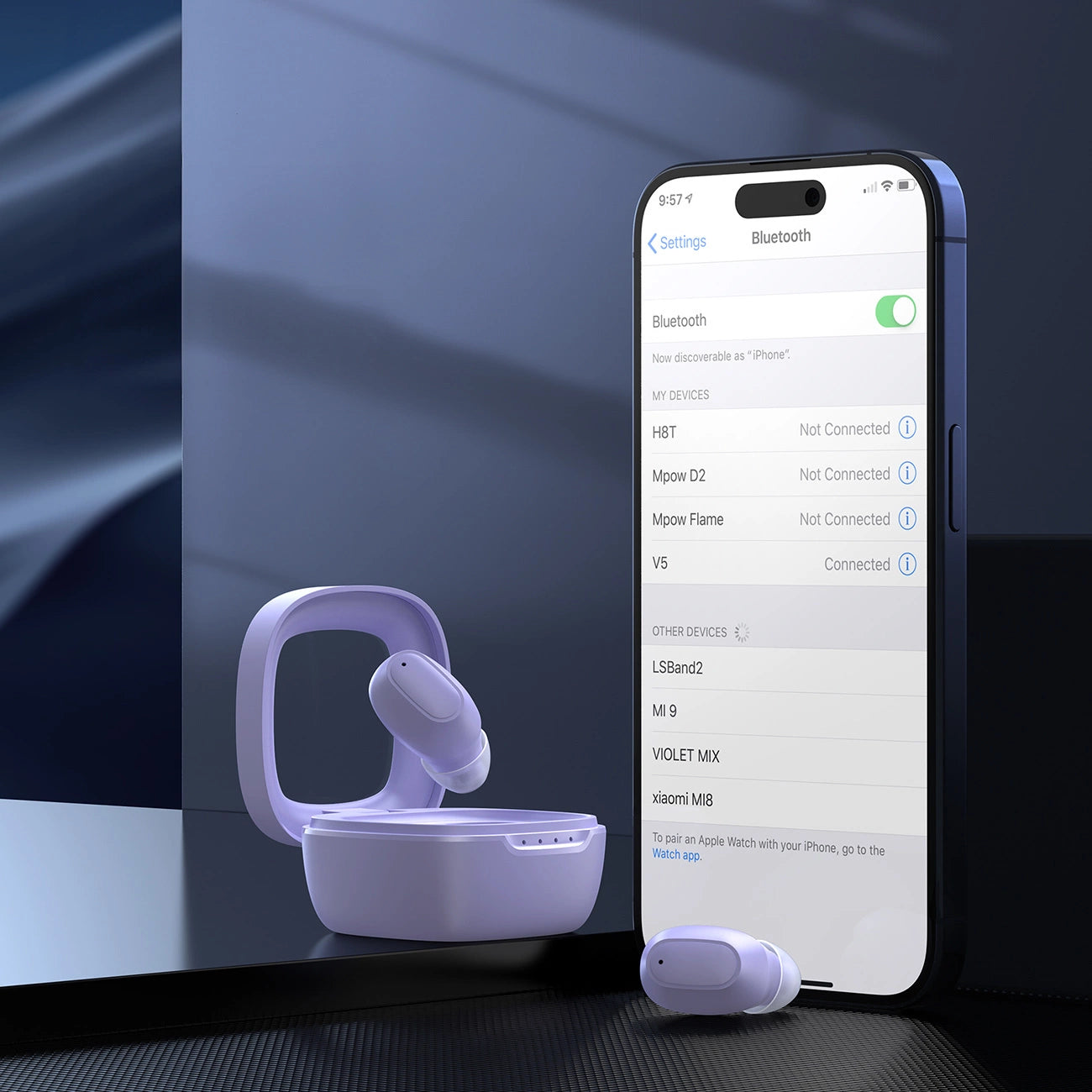 Choetech MEMS wireless TWS Bluetooth 5.3 headphones - purple_4