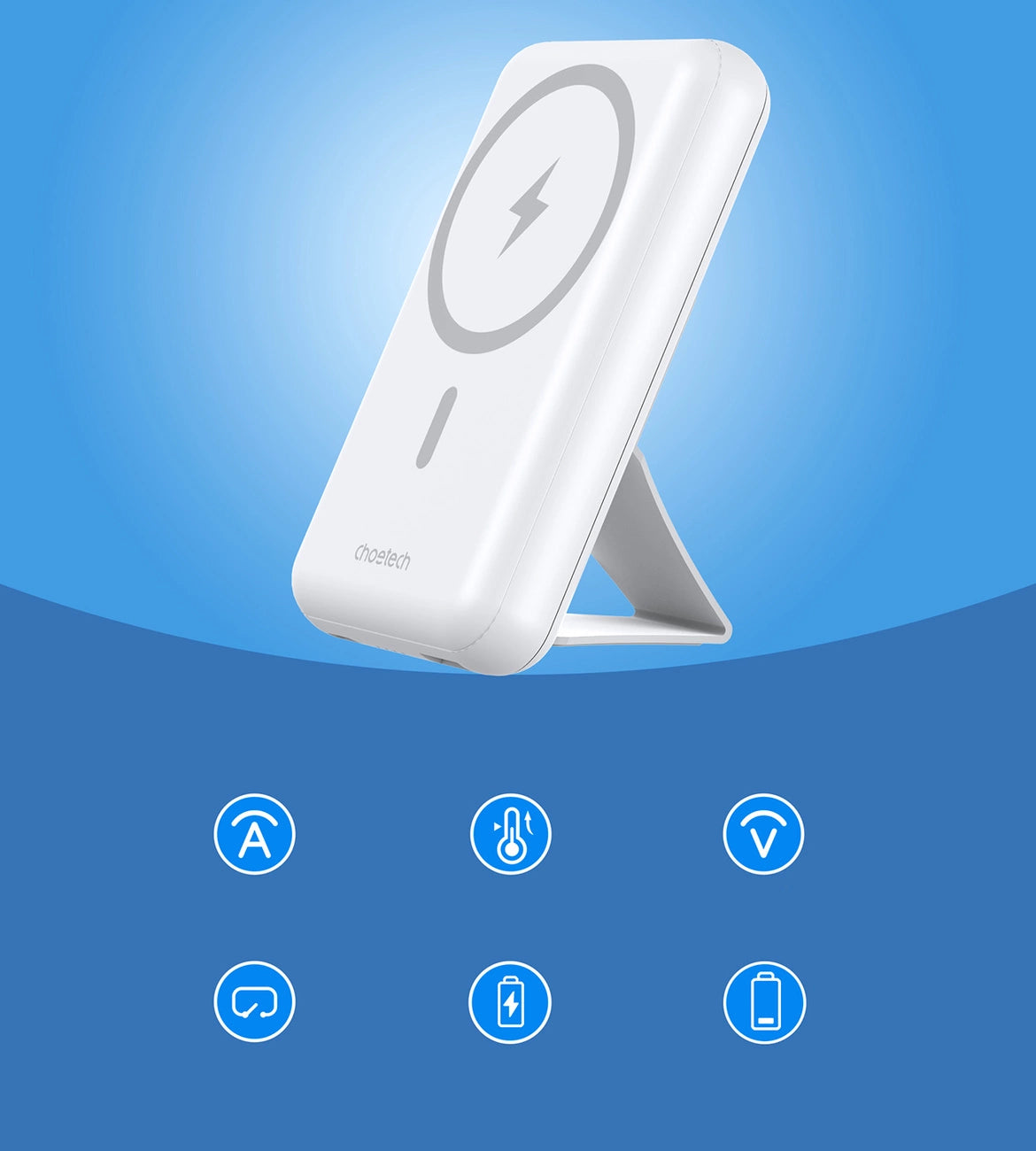 Powerbank Choetech B663 10000mAh 20W MagSafe USB-A / USB-C - white_10